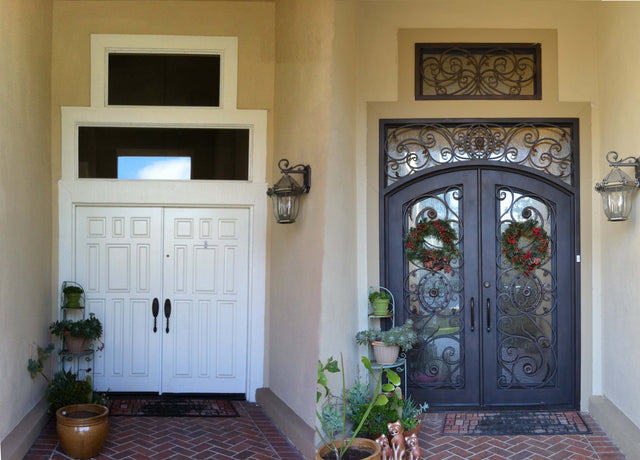 Wrought iron door - before and after